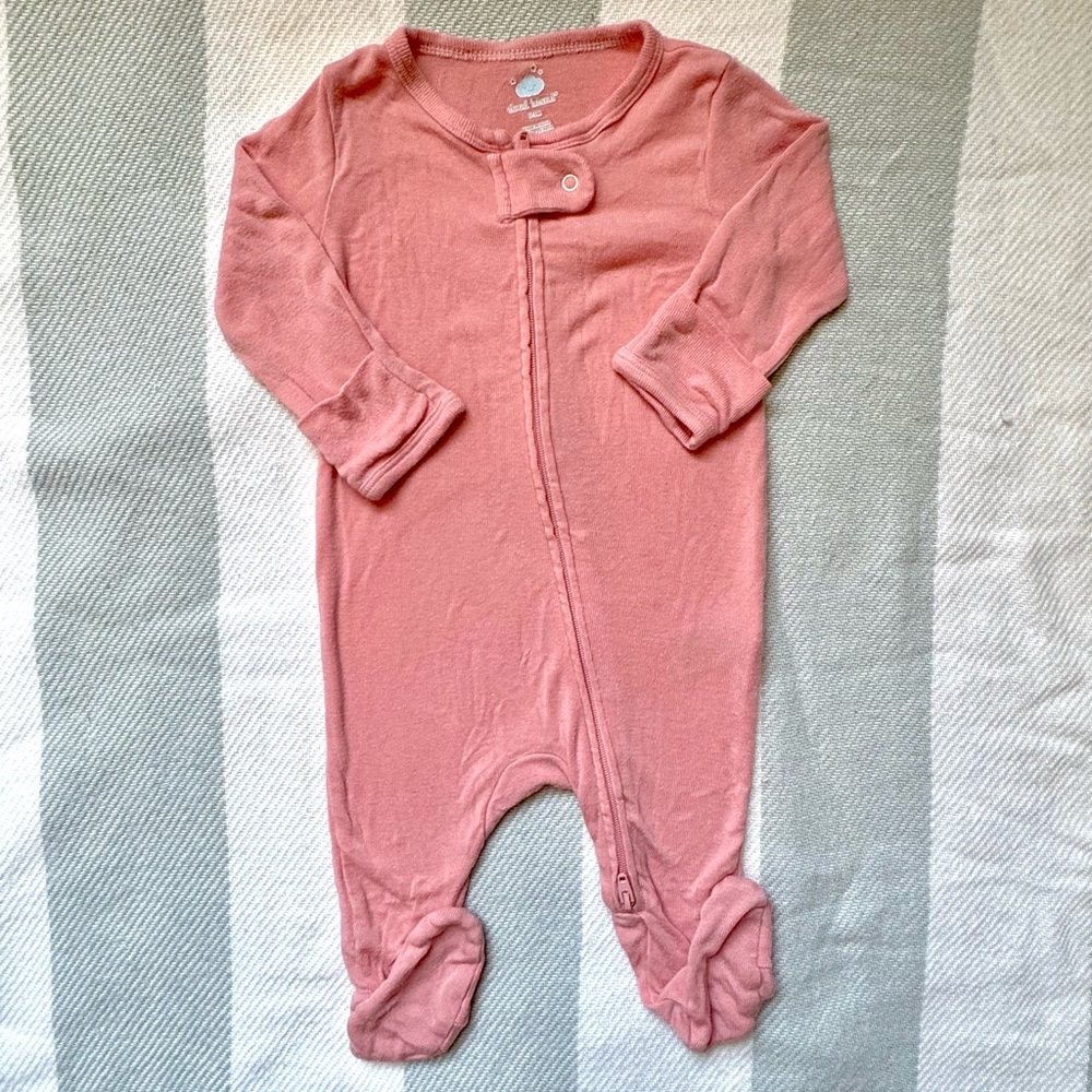 0-3 Months Baby Cloud Island Pink Baby Footie